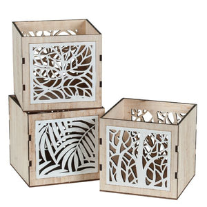 SQUARE WOOD CUT OUT BOX
