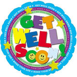 BALLOON GET WELL COLORFUL TYPE 5PC** PKG