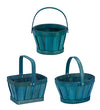 6in TEAL BLUE WOODCHIP BASKET