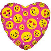 BALLOON SMILE FACES LUV PINK  5PC