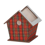 PLAID WOOD BIRDHOUSE  EACH