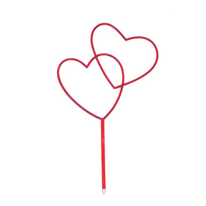 7  DOUBLE OPEN HEART STICK IN RED
