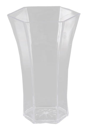10  POLY ROSE VASE CLEAR  !!! SOLD BY EACH