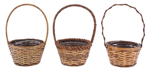 6  ROUND STAINED BASKET W/H/L