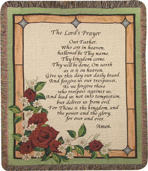 THE LORD'S PRAYER STAINED GLASS THROW