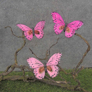 4in FEATHER BUTTERFLY PINK