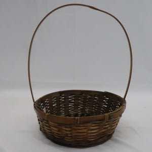 10in ROUND STAIN BAMBOO BASKET W/H