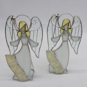 STAINED GLASS ANGEL TEALIGHT 2PC BOX