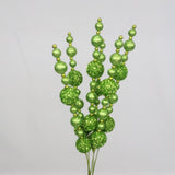 GLITTER BALL SPIKE GREEN 6PC PKG