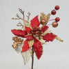 MIXED POINSETTIA PICK RED/GOLD