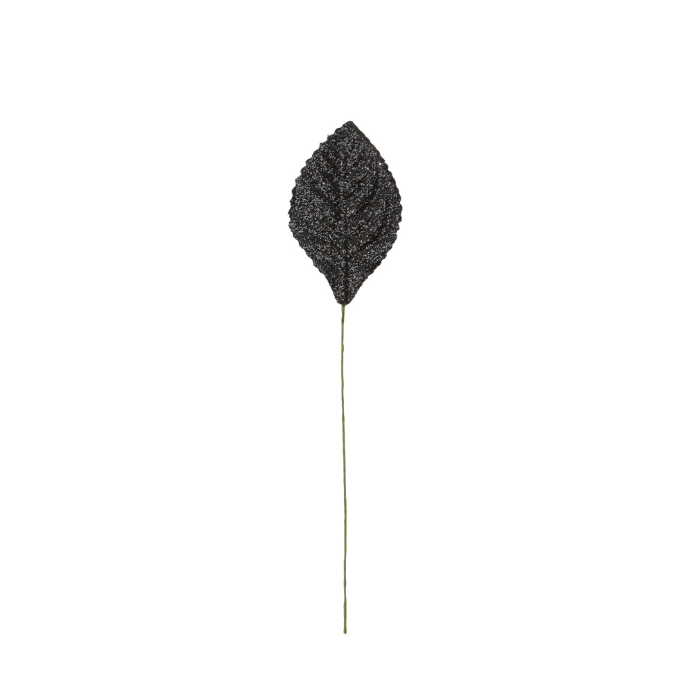 GLITTER LEAVES BLACK 50PC PKG 889 – Longs Florist Supply