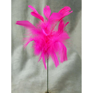9in FUZZY FEATHER W/TIP HOT PINK  PKG